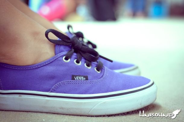 My favorite shoes. Gotta love those purple VansPhoto Credit: Crystal Bos (Unbound Photography)